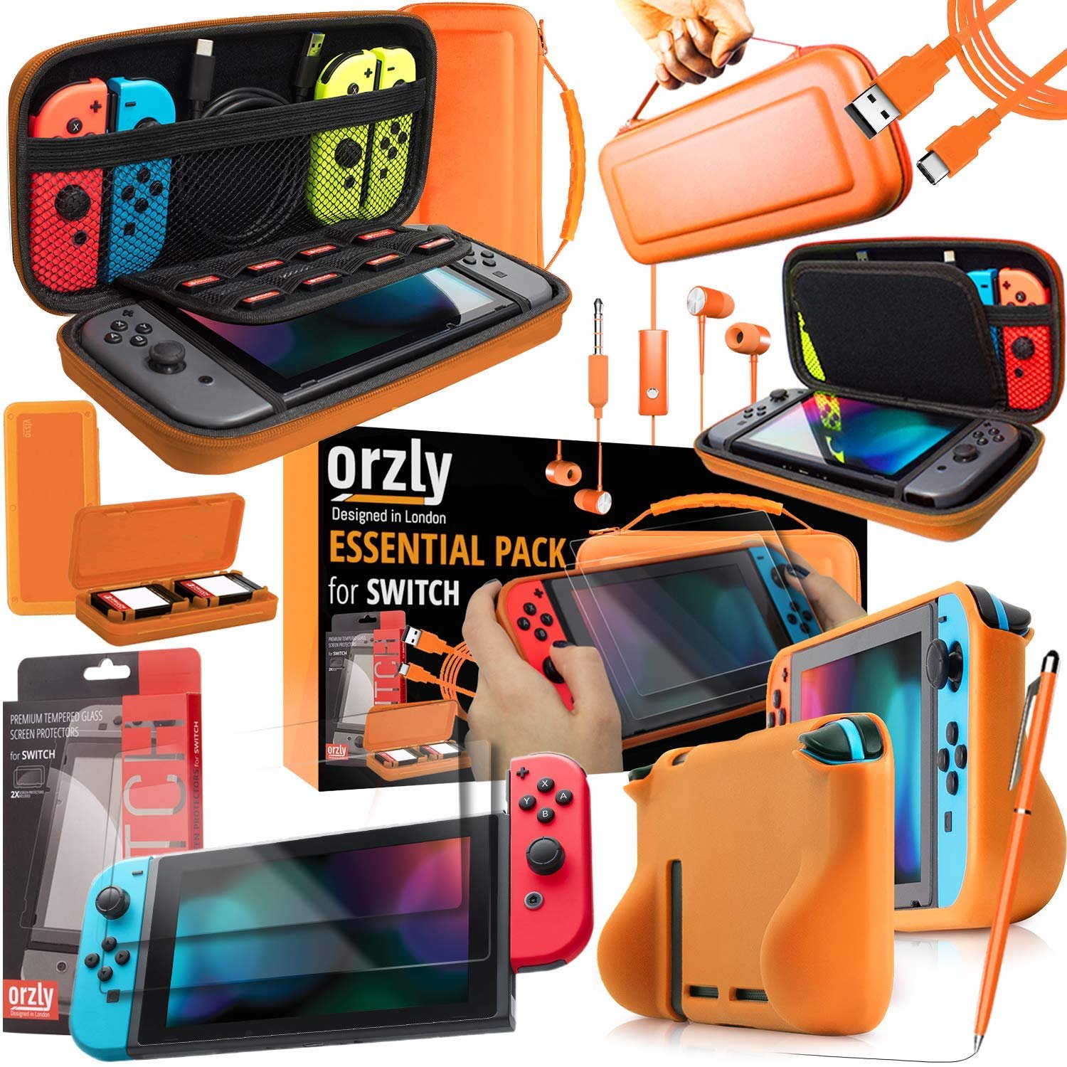 Orzly Switch OLED Carry Case Bundle
